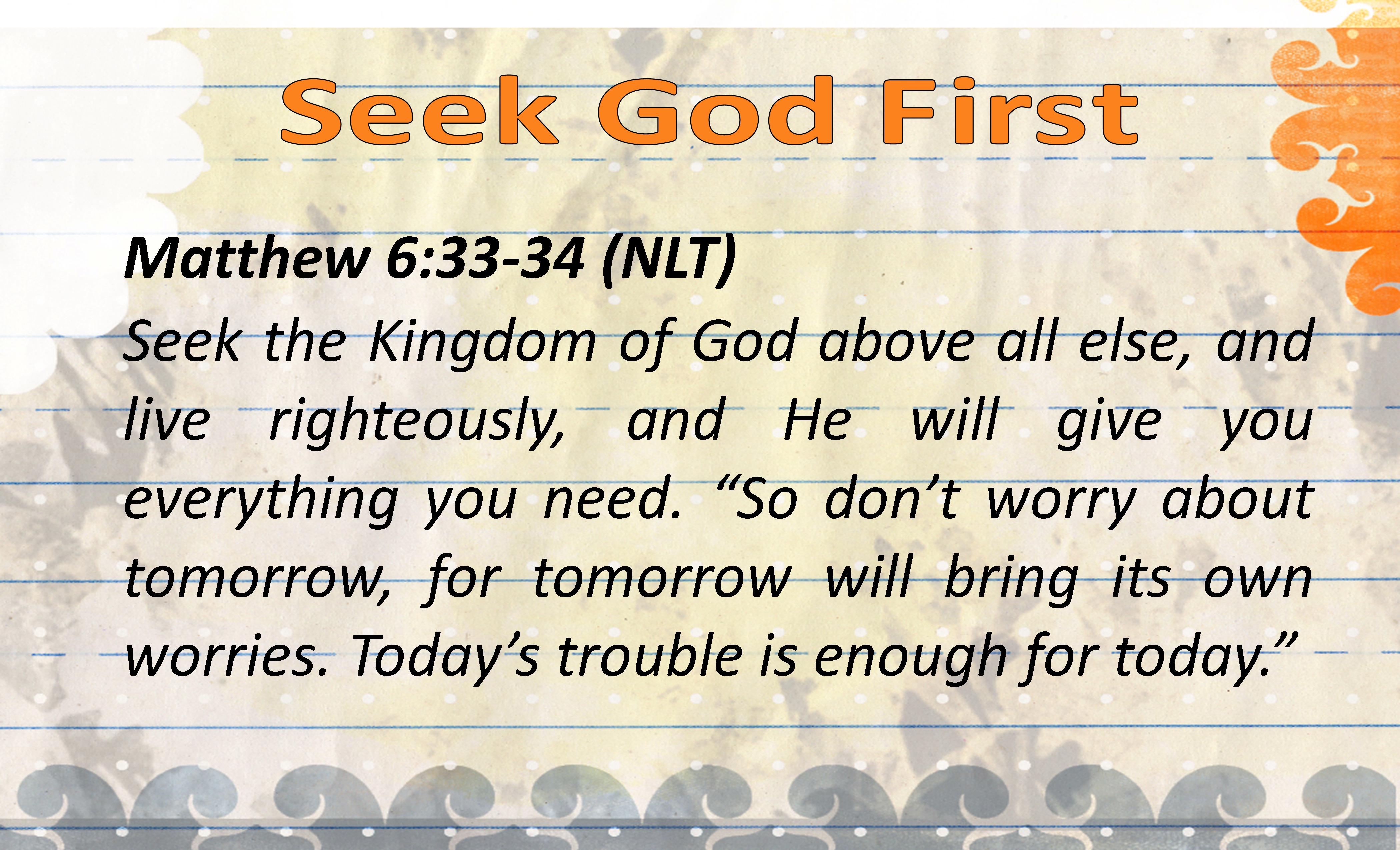 Seek God First - Terry Porter